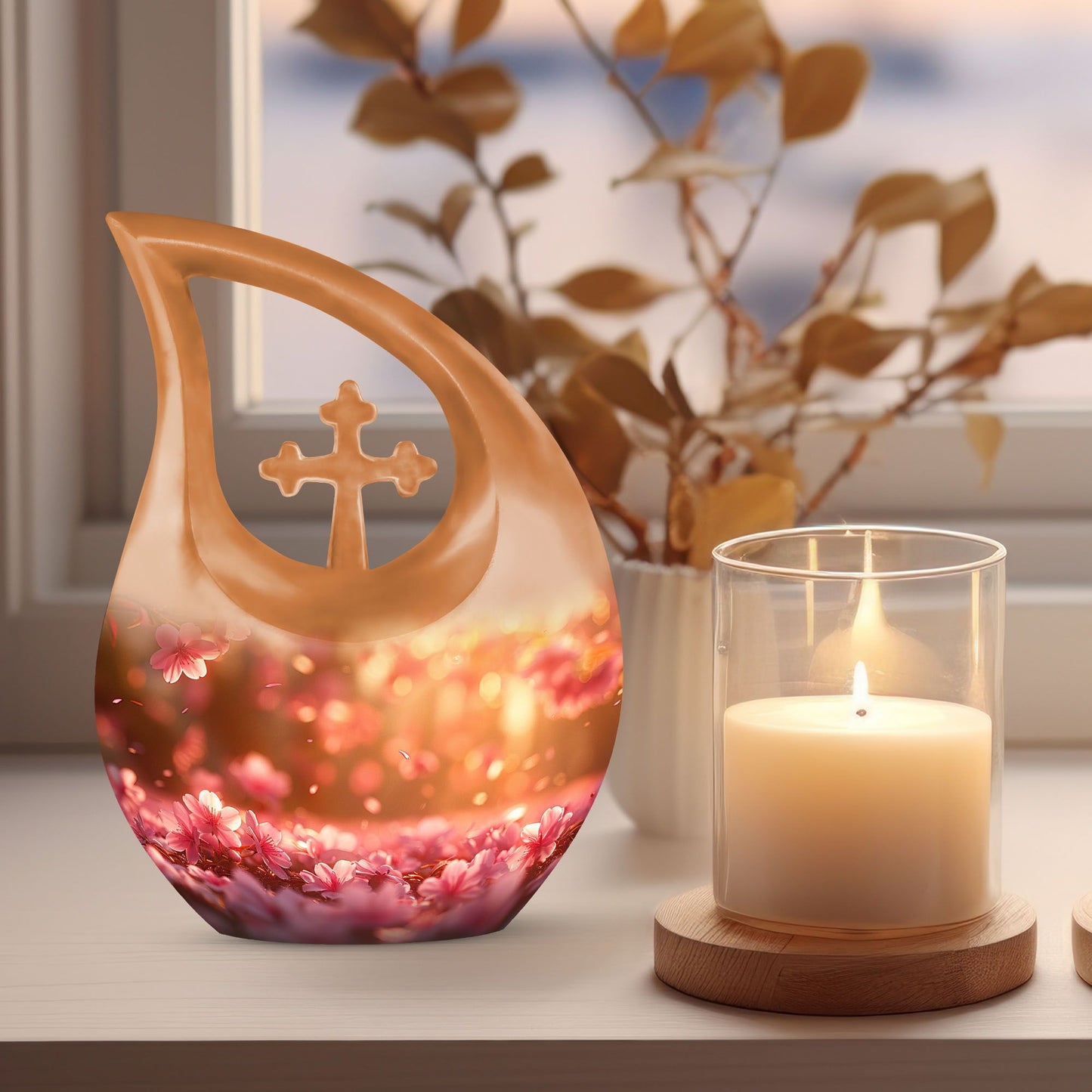 10 inch Sakura's Springtime Sonata memorial urn 