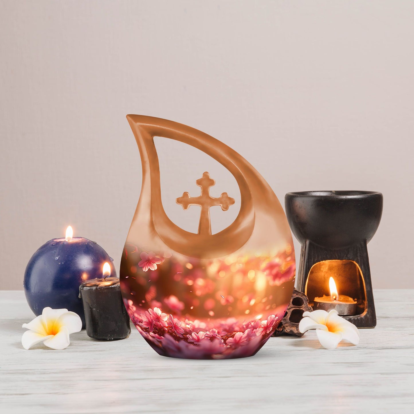 10 inch Sakura's Springtime Sonata memorial urn 