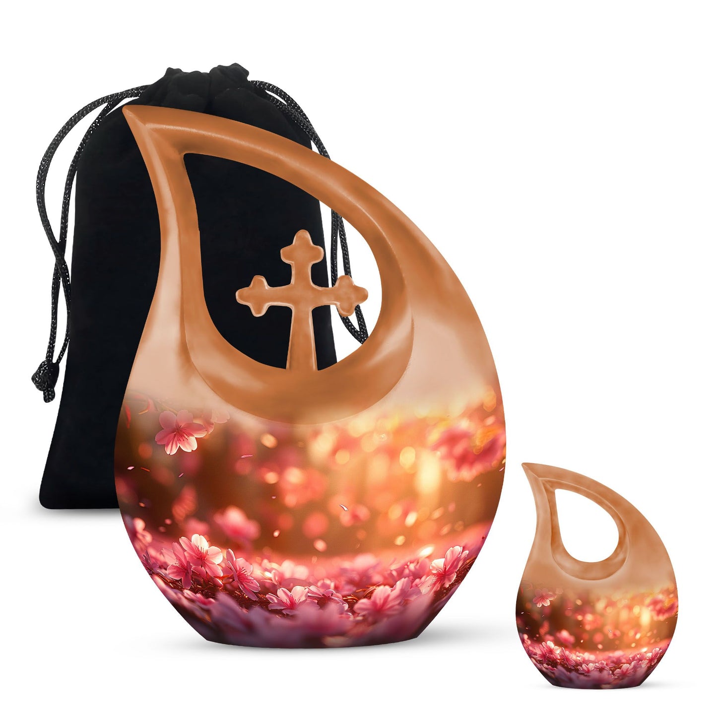 10 inch Sakura's Springtime Sonata memorial urn 