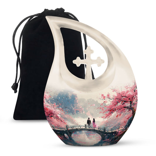 10-inch Memorial 'A Moment Under' Cross Drop Urn, 