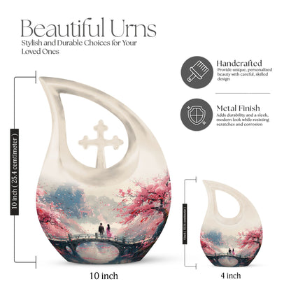 10-inch Memorial 'A Moment Under' Cross Drop Urn, 