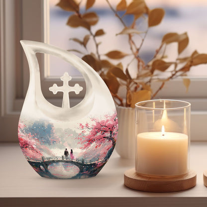 10-inch Memorial 'A Moment Under' Cross Drop Urn, 
