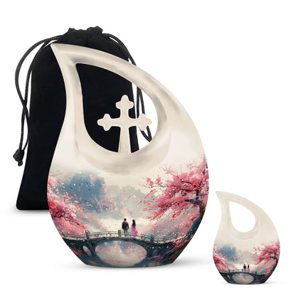 10-inch Memorial 'A Moment Under' Cross Drop Urn, 