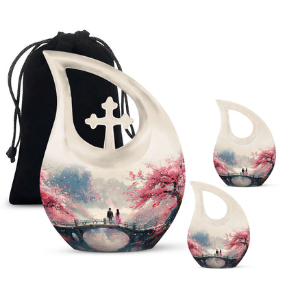 10-inch Memorial 'A Moment Under' Cross Drop Urn, 