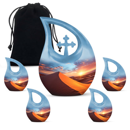 Cross Drop design Dusk's Warmth Over Urn