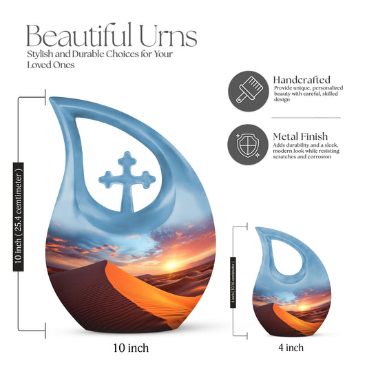 Cross Drop design Dusk's Warmth Over Urn