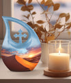 Cross Drop design Dusk's Warmth Over Urn