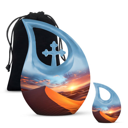 Cross Drop design Dusk's Warmth Over Urn