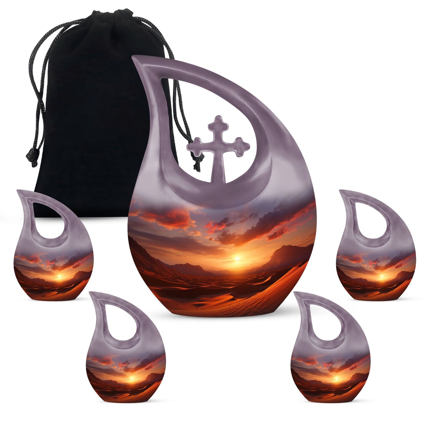 design Fiery Desert-themed Aluminium Urn 