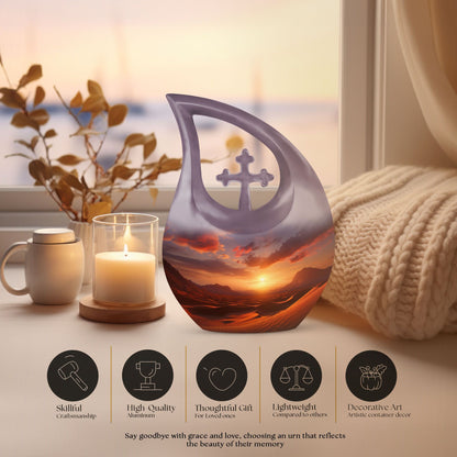 design Fiery Desert-themed Aluminium Urn 