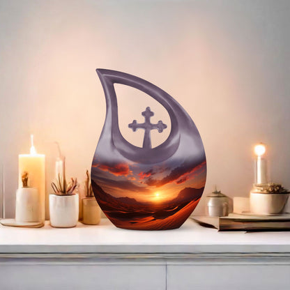 design Fiery Desert-themed Aluminium Urn 