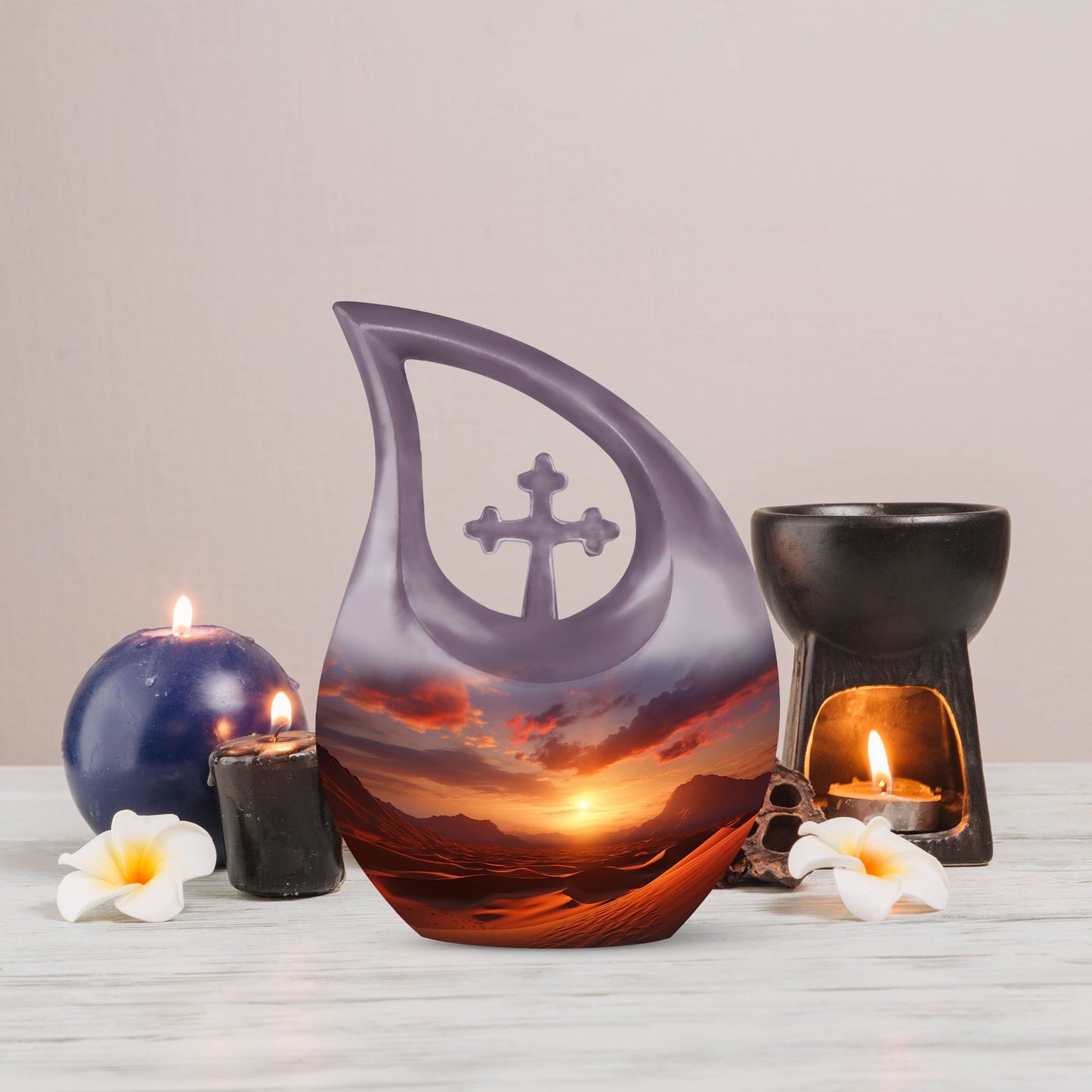 design Fiery Desert-themed Aluminium Urn 