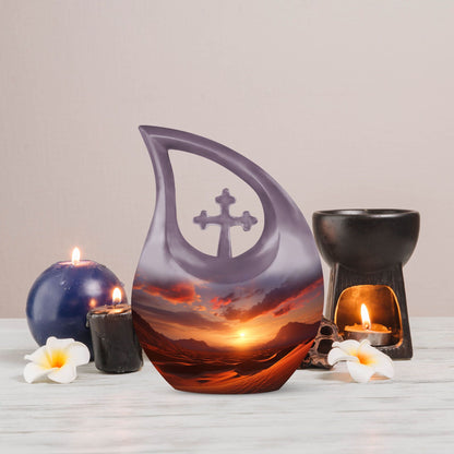 design Fiery Desert-themed Aluminium Urn 