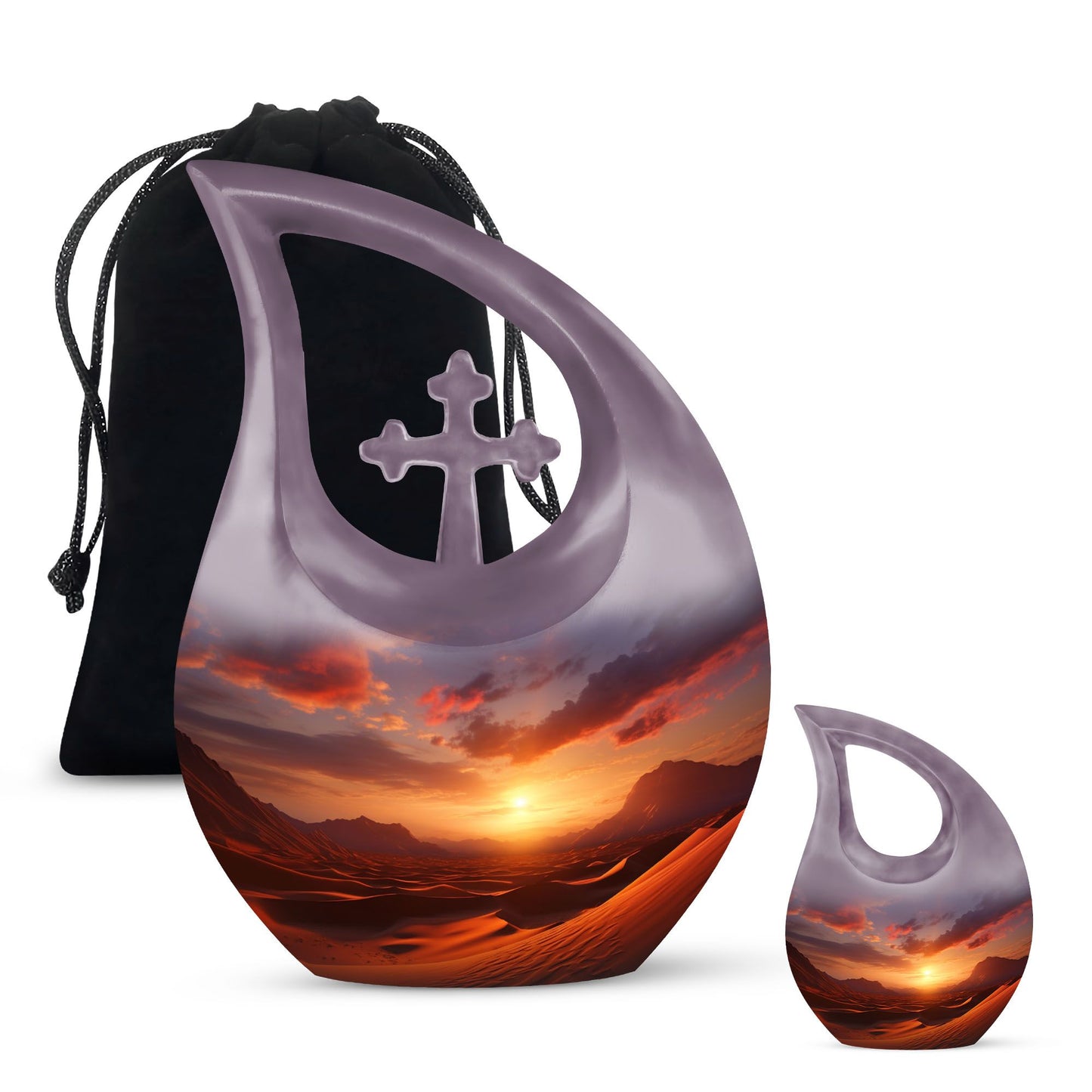 design Fiery Desert-themed Aluminium Urn 