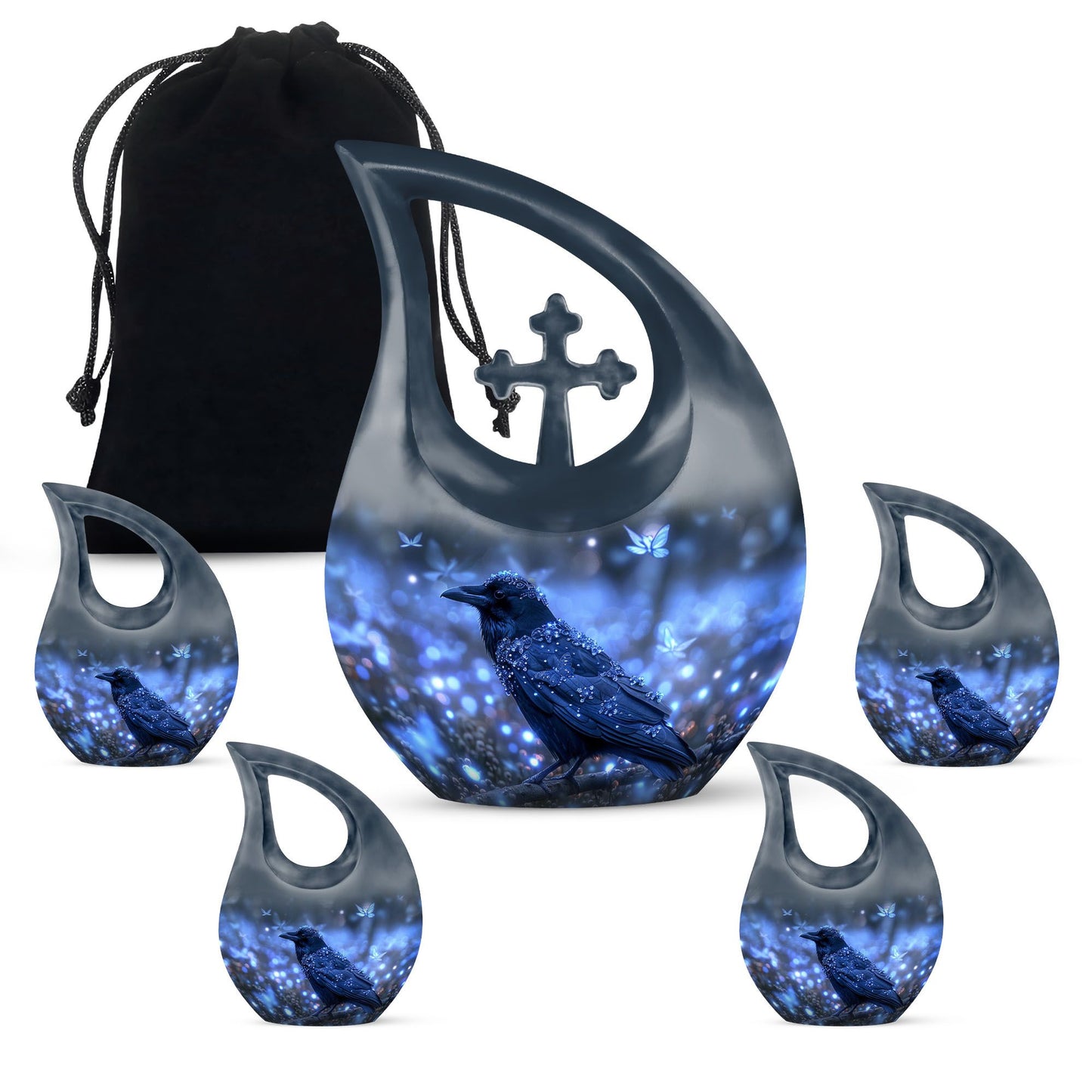 10-inch A Feline's Underwater Cross Drop urn
