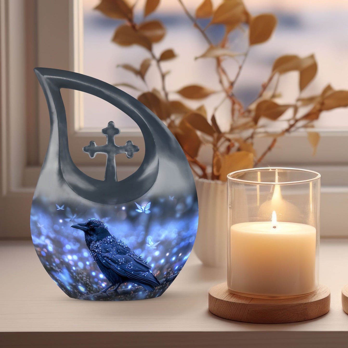 10-inch A Feline's Underwater Cross Drop urn