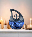 10-inch A Feline's Underwater Cross Drop urn