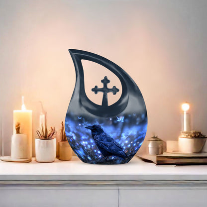 10-inch A Feline's Underwater Cross Drop urn