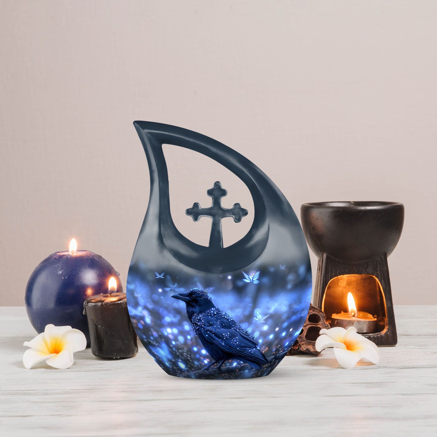 10-inch A Feline's Underwater Cross Drop urn