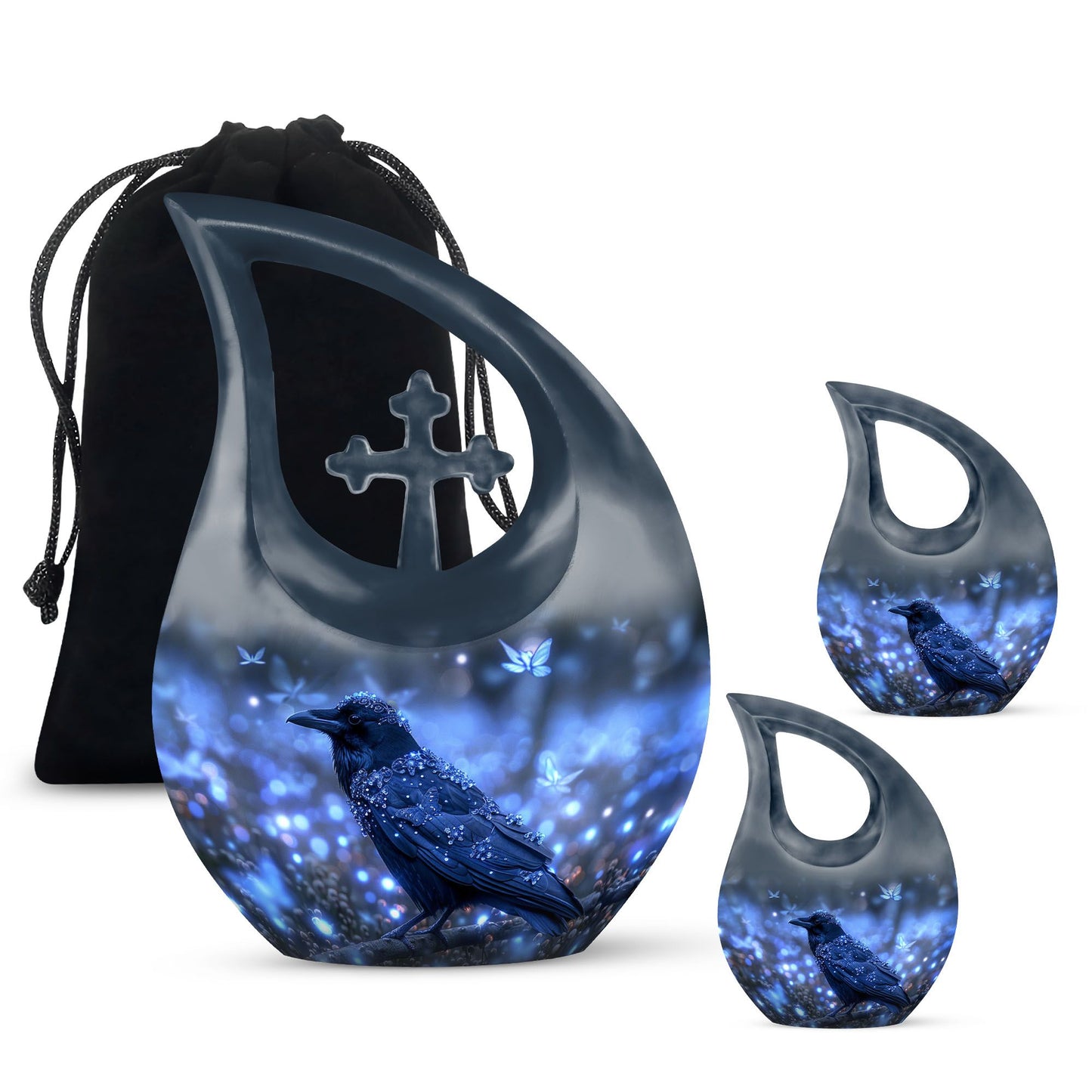 10-inch A Feline's Underwater Cross Drop urn
