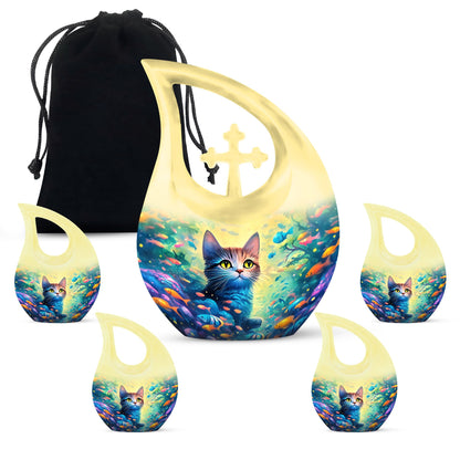 Feline's Enchanted Aluminium Urn