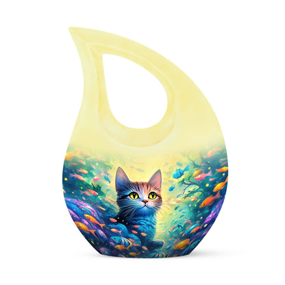 Feline's Enchanted Aluminium Urn