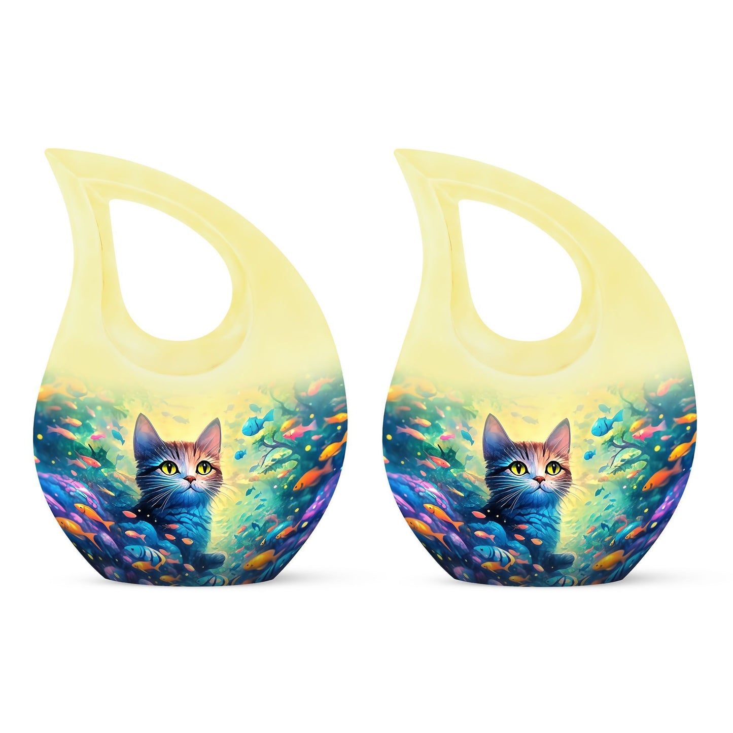 Feline's Enchanted Aluminium Urn