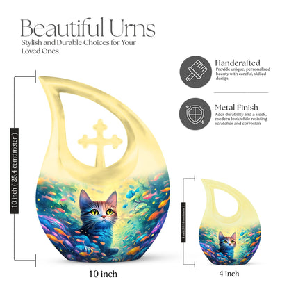 Feline's Enchanted Aluminium Urn
