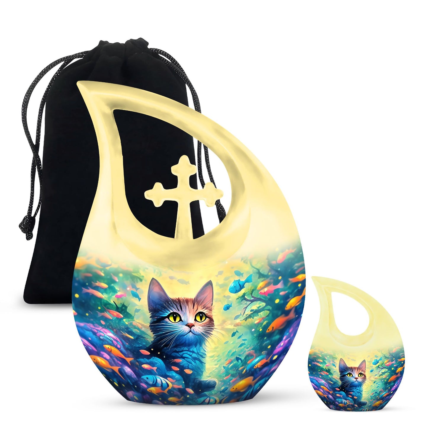 Feline's Enchanted Aluminium Urn