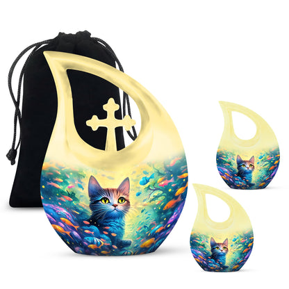 Feline's Enchanted Aluminium Urn