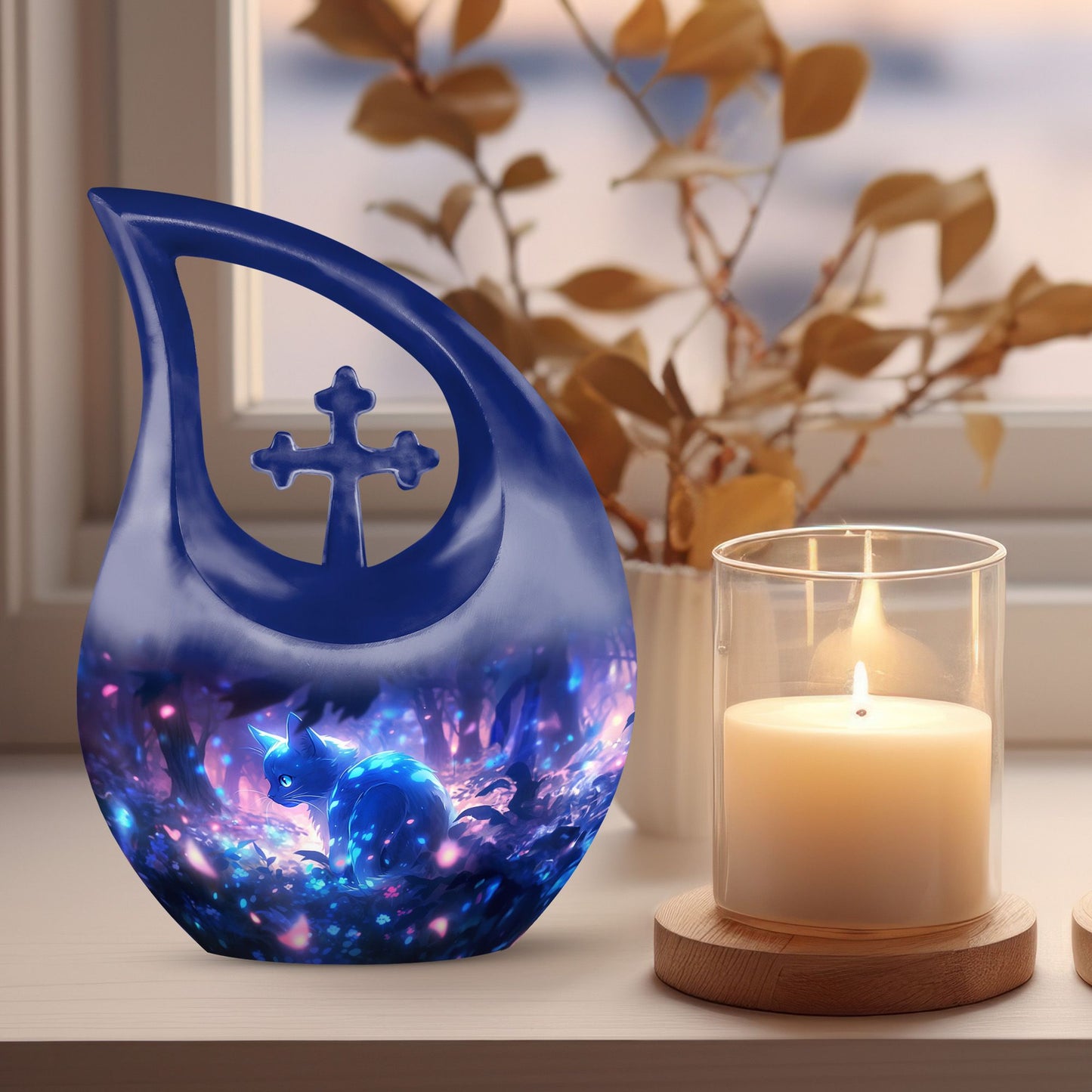 10 Inch A Kitten'S Enchantment Cross Drop Urn