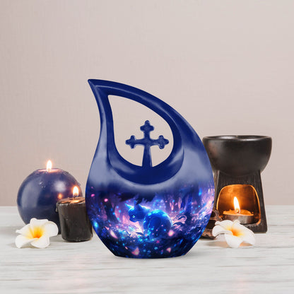 10 Inch A Kitten'S Enchantment Cross Drop Urn