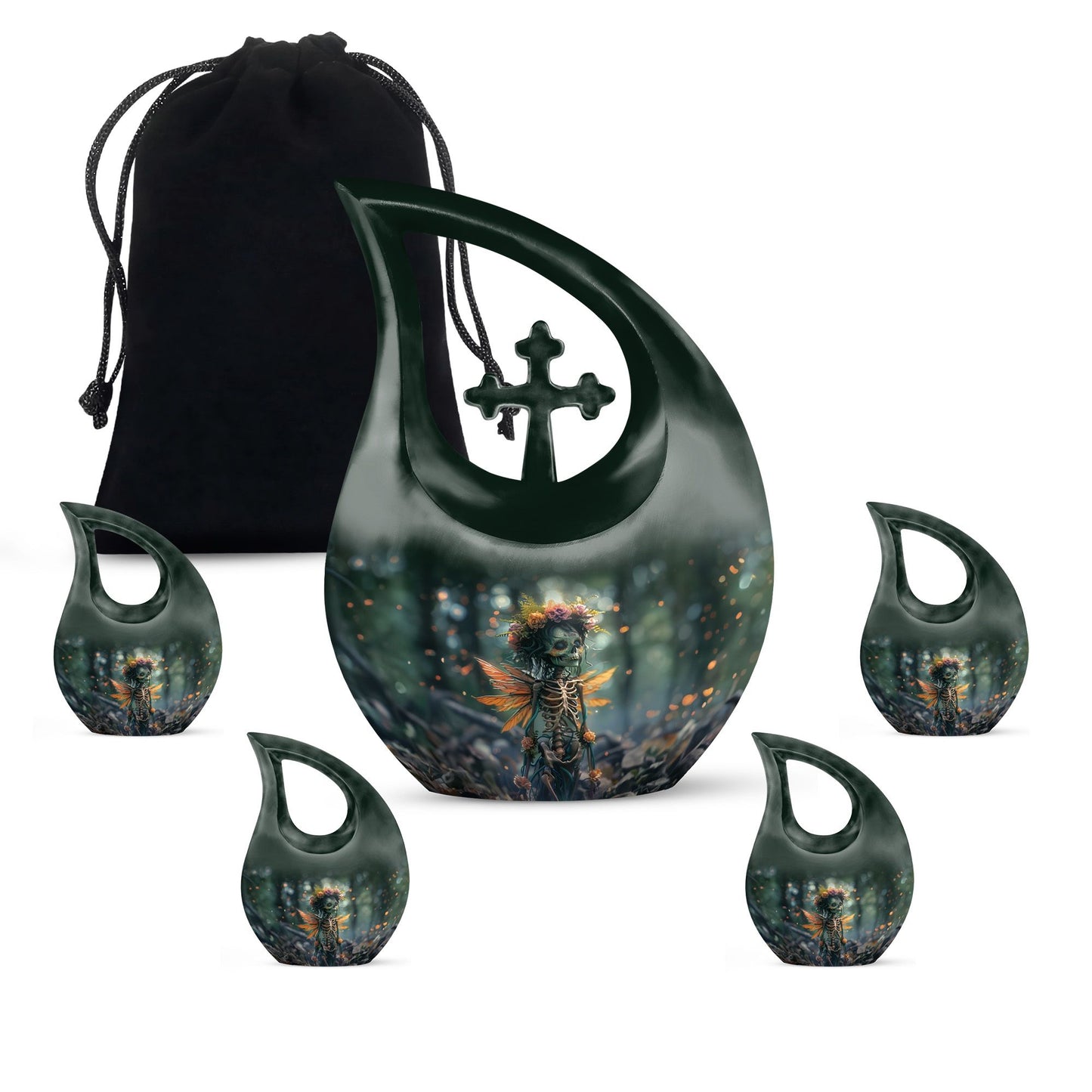 Enchanted Whispers of Cross Drop memorial urn 