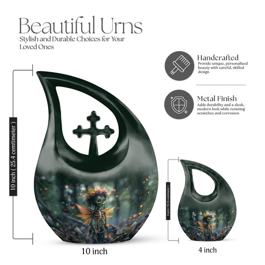 Enchanted Whispers of Cross Drop memorial urn 
