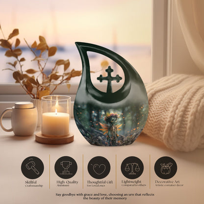 Enchanted Whispers of Cross Drop memorial urn 