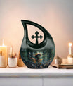 Enchanted Whispers of Cross Drop memorial urn 
