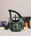 Enchanted Whispers of Cross Drop memorial urn 