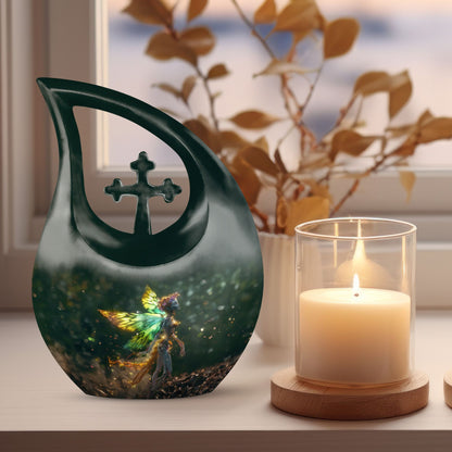 The Ethereal Flame 10-inch Large Aluminium Memorial Urn