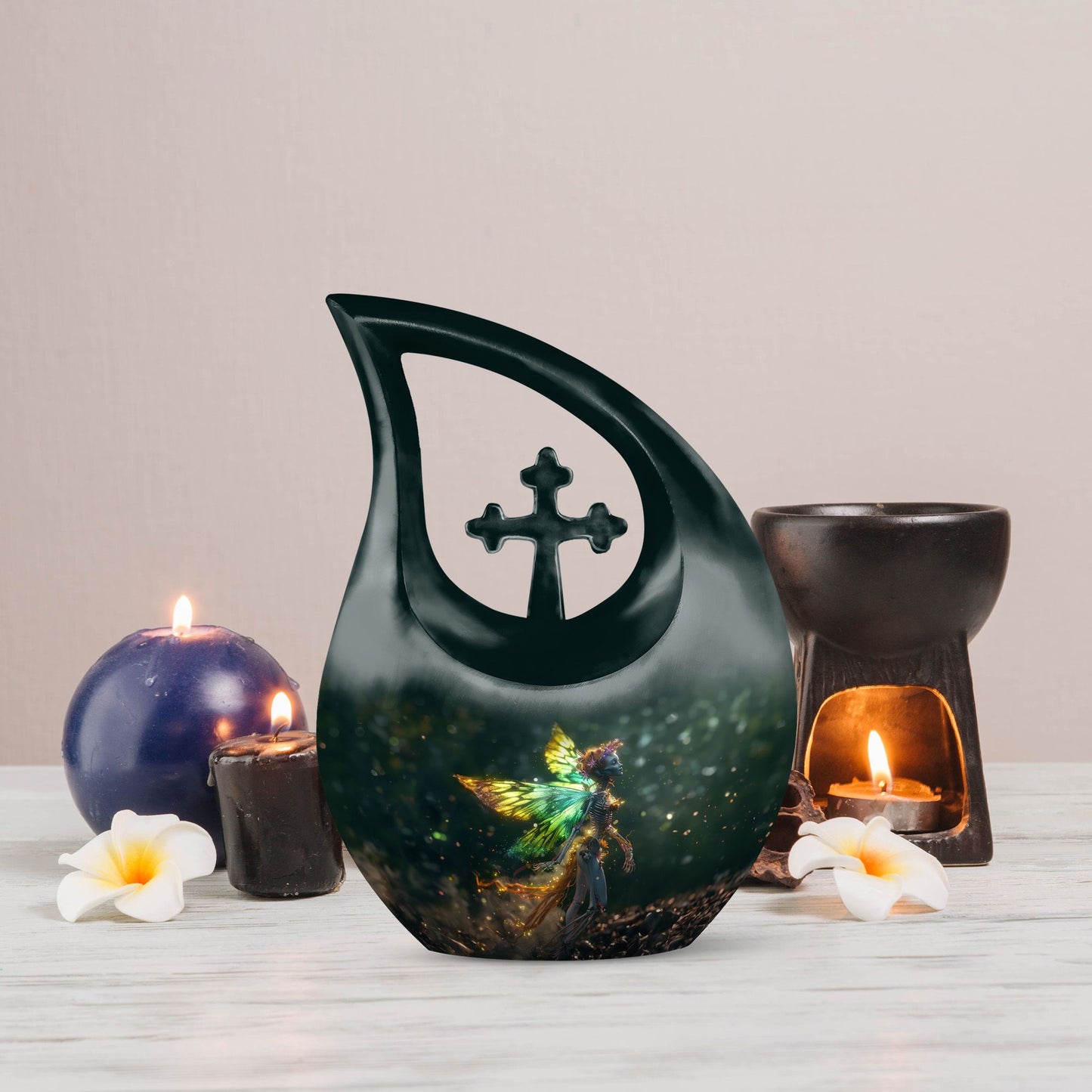 The Ethereal Flame 10-inch Large Aluminium Memorial Urn