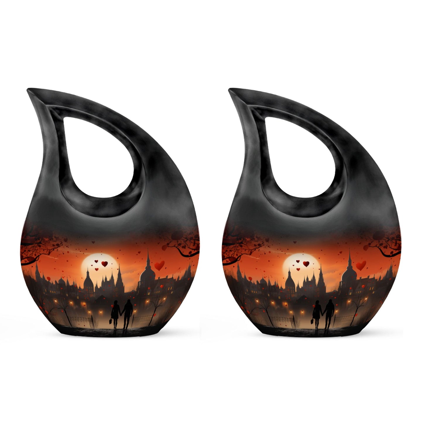 Lion-themed Cross Drop Aluminium urn 