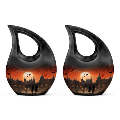 Lion-themed Cross Drop Aluminium urn 