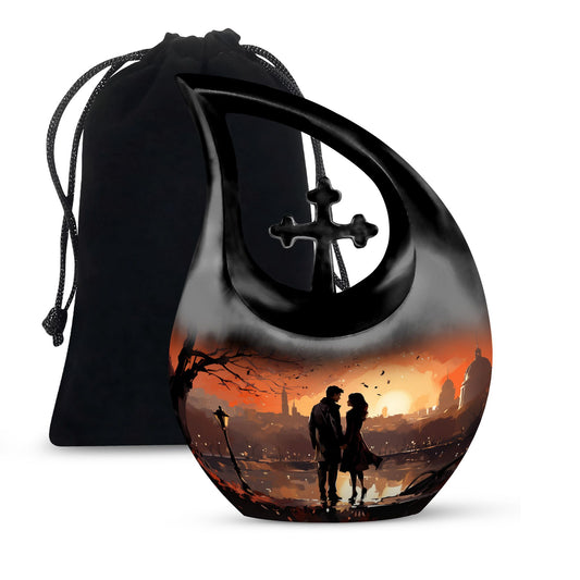  Stroll Through Cross Drop aluminium memorial urn