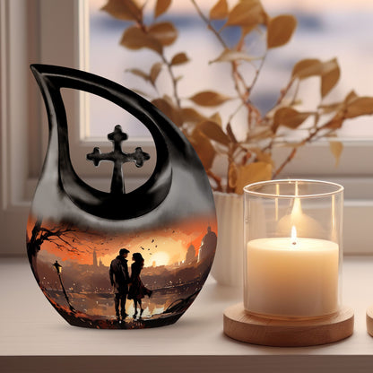  Stroll Through Cross Drop aluminium memorial urn