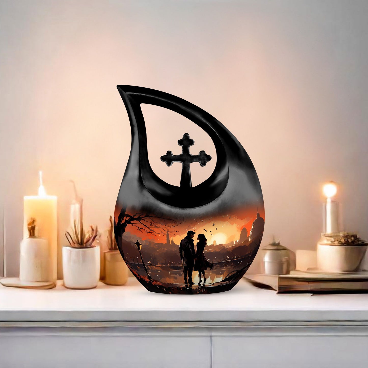  Stroll Through Cross Drop aluminium memorial urn
