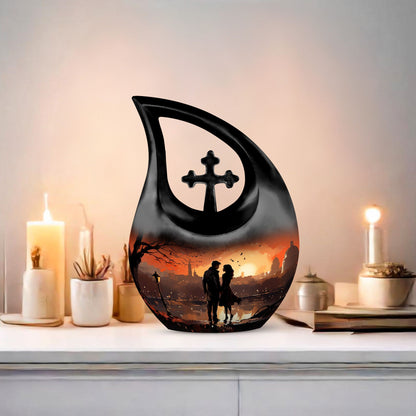  Stroll Through Cross Drop aluminium memorial urn