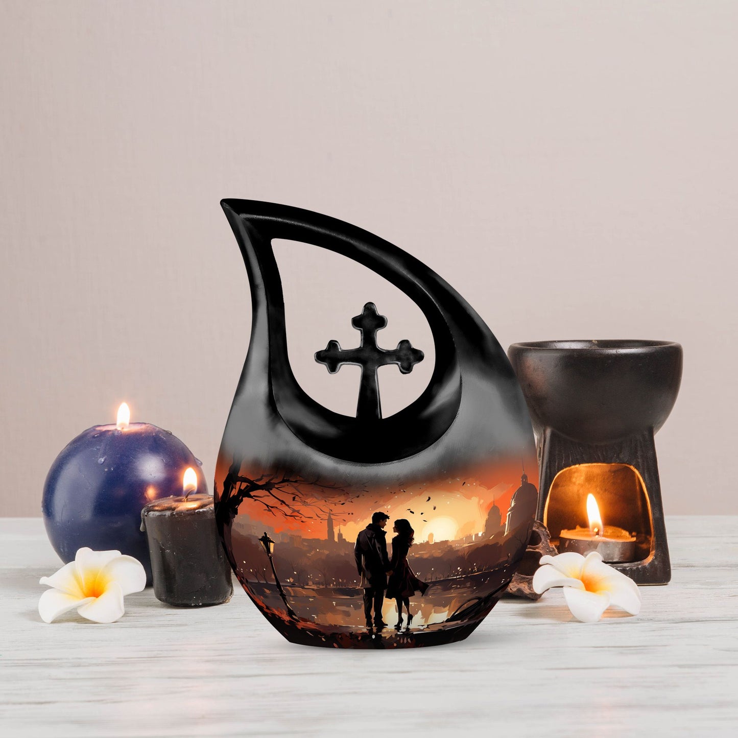  Stroll Through Cross Drop aluminium memorial urn