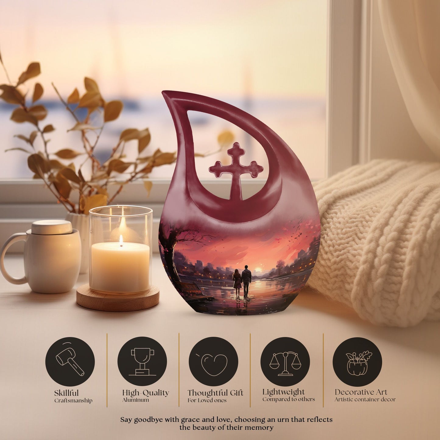 10-inch Moonrise Majesty Over urn,