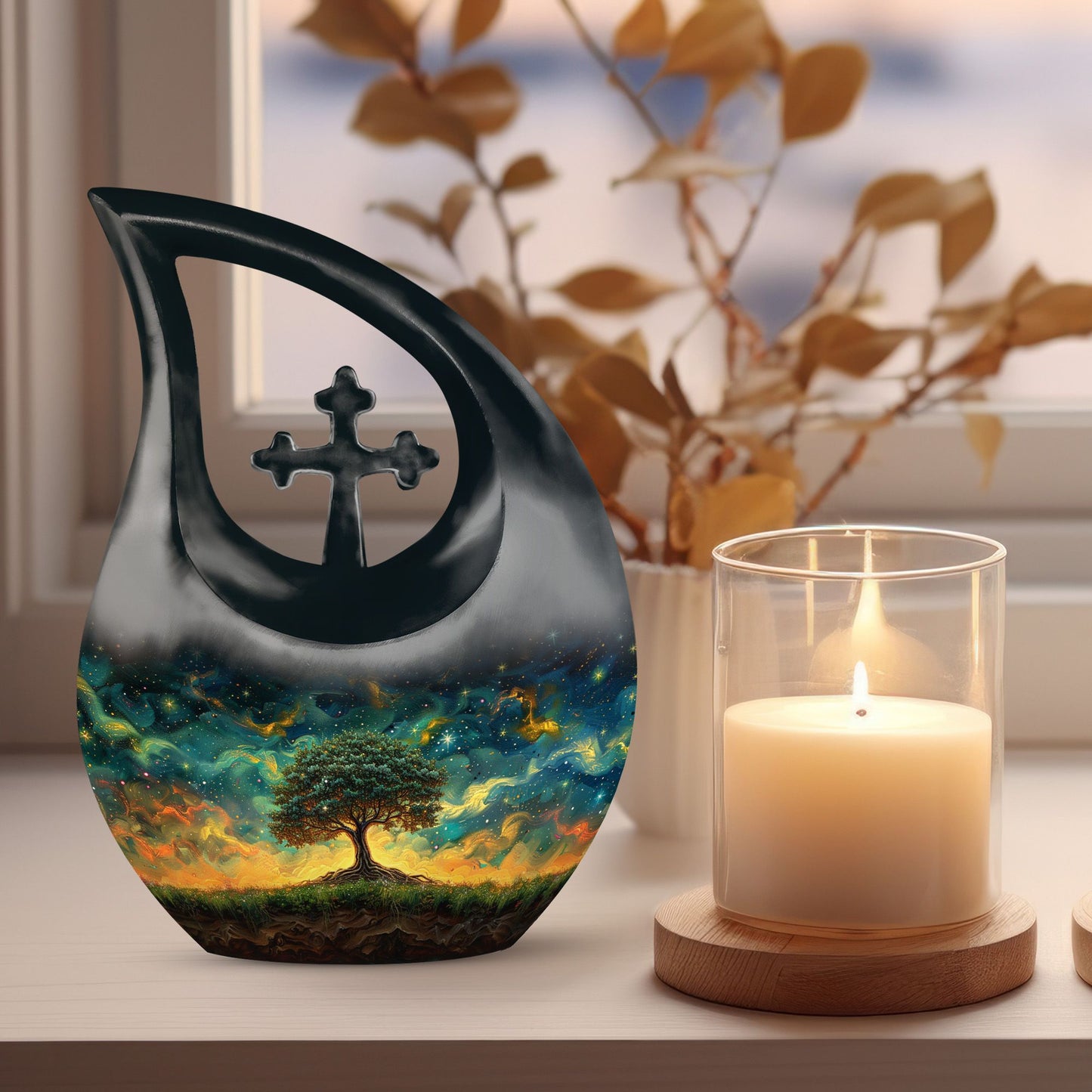 10-inch Cross Drop Cosmic Ballet Urn