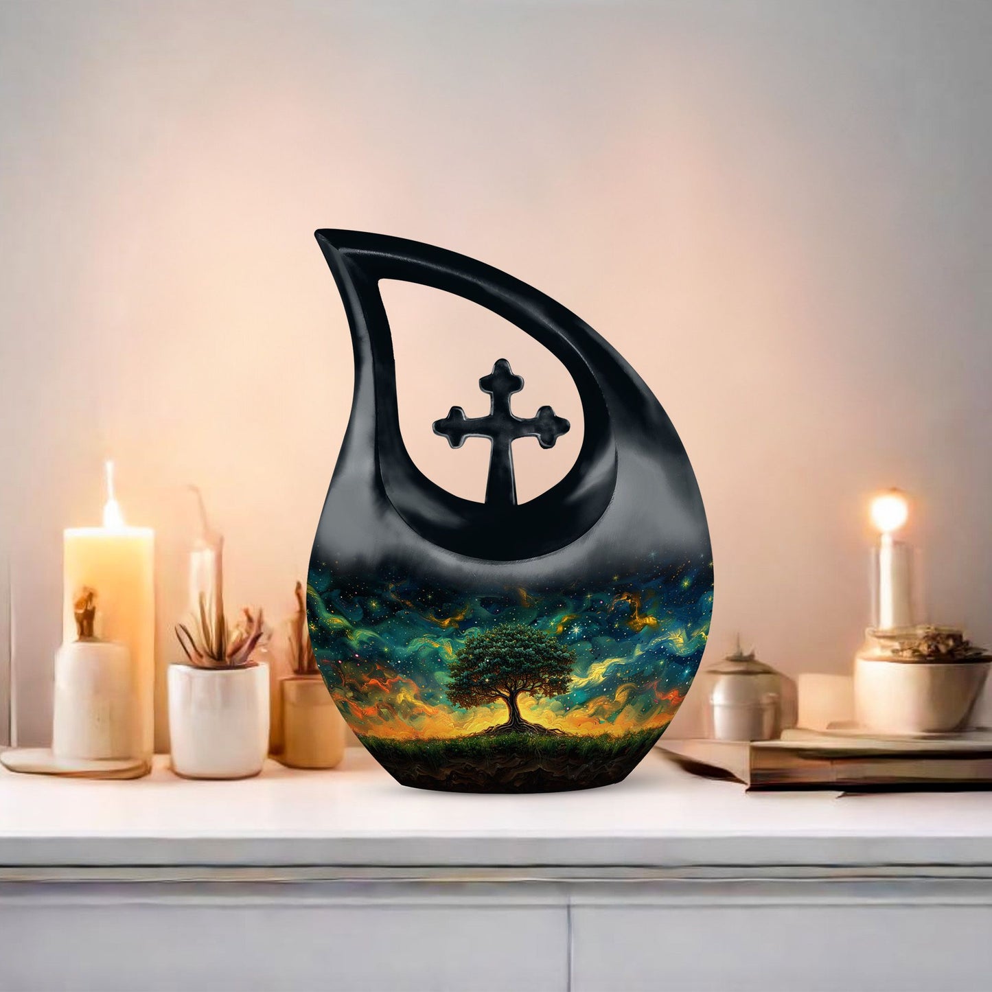 10-inch Cross Drop Cosmic Ballet Urn