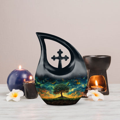 10-inch Cross Drop Cosmic Ballet Urn